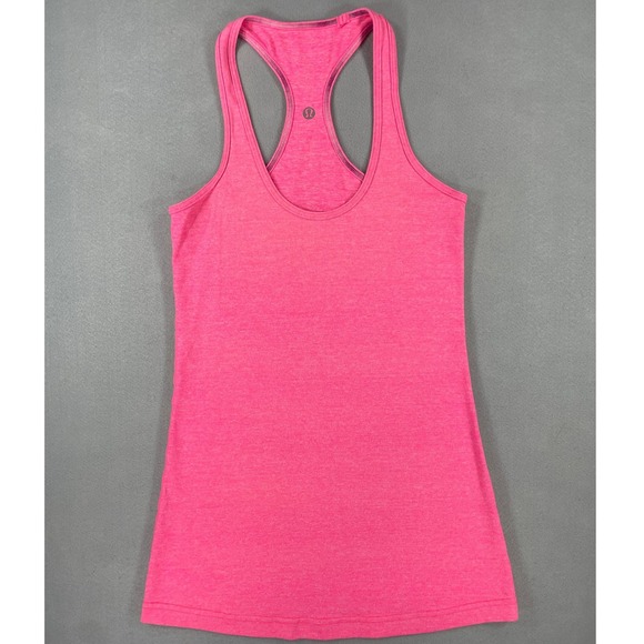lululemon athletica Tops - Lululemon Womens Tank Top Cool Racerback Pink Heathered Knit Size 4